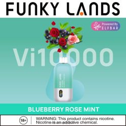 ELFBAR Funky Lands Vi10000 使い捨て電子タバコ ブルーベリー・ローズ・ミント JPVR2391 - エルフバー 個人輸入